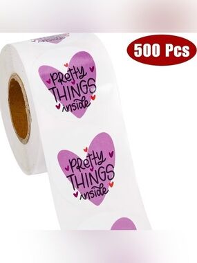 Pretty Things Inside Heart Sticker Roll- 500 Stickers
